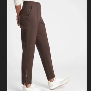 athleta venice heathered pintuck pant dark brown heather